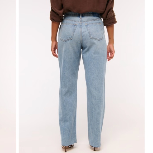 Abercrombie The Loose High Rise Curve Love Jeans 25 0L Light Wash Baggy Wide Leg - Picture 2 of 16